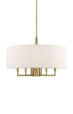 Livex Lighting 42605 黄铜子午线 6 光 24 英寸宽鼓吊灯 — 第 1/4 张图片