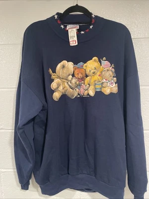 Vintage Morning Sun Women's Sweatshirt Patriotic 2X NWT Bears Patriotic Made USA - Image 1 of 4