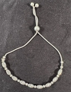 DYADEMA Signed Italy Sterling Silver Swirled Ball Beaded Lariat Bracelet Slider - Picture 1 of 5