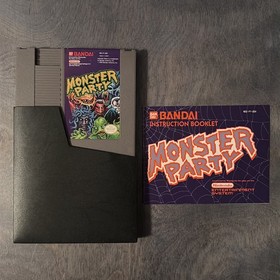 Monster Party (NES) with Instruction Manual and Cartridge Sleeve
