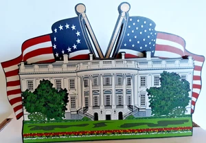 Shelia's Heartsville Holzregal Sitter America the Beautiful White House 9/11 - Bild 1 von 1