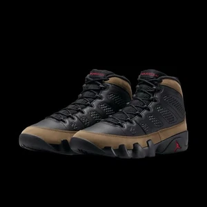 Air Jordan 9 'Olive' Black Sneakers, Size 5Y / 6.5W HV4574-030 - Picture 1 of 8