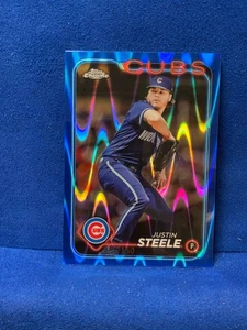 2024 Topps Chrome Justin Steele Blue RayWave - Cubs - Card#: 258 - #'d 55/150 - Picture 1 of 2