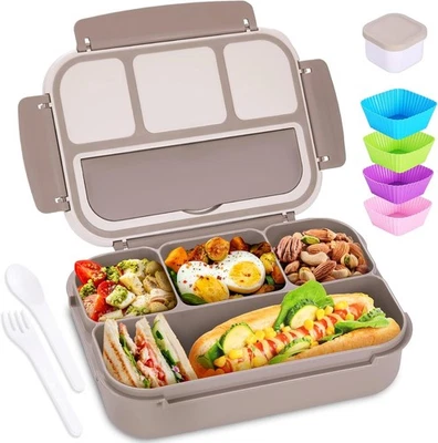40 Oz Bento Box with 4 Compartments - Utensils, Sauce Jar - for Kids, Adults - Image 1 of 4
