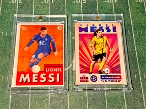 2021-2024 Topps Deco UCL Artistry Lionel Messi GOAT 2x LOTE Insertar Tarjetas RARO🔥 - Imagen 1 de 2