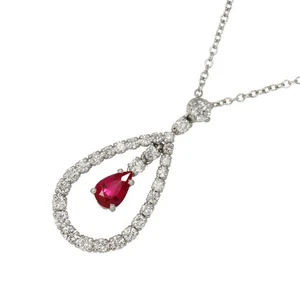 Collana DAMIANI Rubino Diamante 18K WG 750 90300224 - Foto 1 di 8