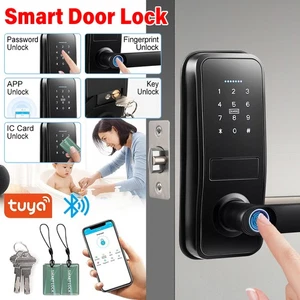 Digital Electronic Door Lock Fingerprint Smart Doorlock Password APP Card Keys - Picture 1 of 12