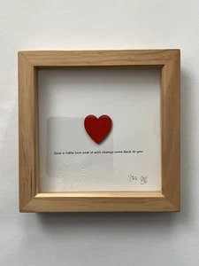 LOVE Herz Kunst Box gerahmt signiert Emo  - Bild 1 von 5