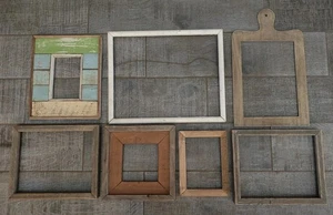 Vintage verzierte Holz BILDERRAHMEN Galerie Wandbild Dekor rustikal Landhaus Öko ow - Bild 1 von 12
