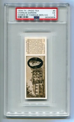 1934 Ty-Phoo Typhoo Tea Homes of Famous Men 6 Charles Darwin PSA 5 EX NQ Pop 1 - Image 1 of 2
