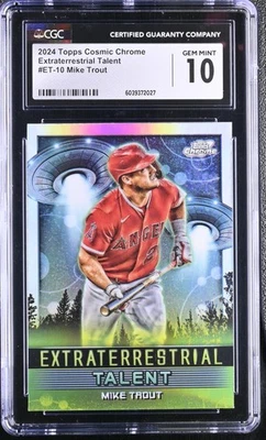 Topps 2024 Cosmic Chrome #ET-10 Mike Trout Extraterrestrial Talent CGC 10 - Image 1 of 2