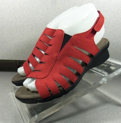 ZAPATOS MUJER PRALINE X LMSDSA60 6 US 36 EURO SANDALIAS DE CUERO ROJO DE MEPHISTO Foto 1 de 4