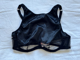 AGENT PROVOCATEUR BLACK SATIN EADEN HIGH NECK BRA AP SIZE-3