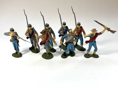 Marx Confederate Soldiers Set Of 8 Pro Painted 54mm Plastic Civil War Soldiers - image 1 of 2