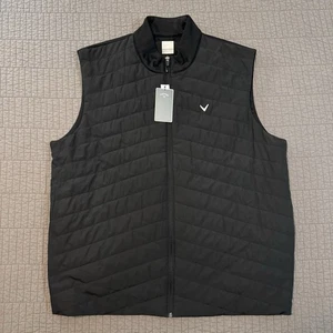 Callaway SMU Quilted Puffer Vest Men XXL Black Full Zip Golf Performance Pockets - Picture 1 of 13