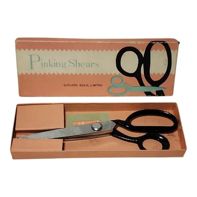 Vintage Cutlers Guild 9" Pinking Shears Scissors With Original  Box - Image 1 of 4