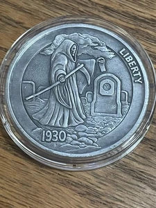 Selten! 1930 Five Cents Sensenmann - 1 Feinunze 0,999 Feinsilber antik in Kapsel - Bild 1 von 12
