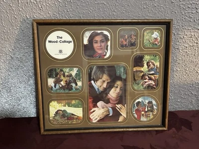 Vintage 80’s BURNES of BOSTON 9 Photo 12 X 14 The Wood Collage Picture Frame - Image 1 of 3