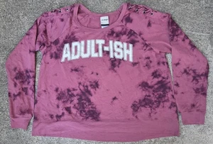 Jerry Leigh Juniors Adult-ish Tie Dye Long Sleeve Laced Up Shoulders Top Size XL - Picture 1 of 3