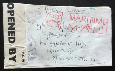 1940s Maritime Mail Opened by Censor Cover to Fallofield, Manchester  (PSE768) - Image 1 of 2