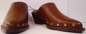 NWT Time and Tru Women's Western Heel Mules Brown Cognac Sizes 6 - 10 - Picture 1 of 9