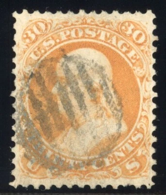 United States 1861 30c Franklin Scott# 71 Used Very Fine/Extra Fine with Cert. - Image 1 of 3