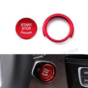 Para BMW 1 2 4 2014-up Rojo Motor Start Stop Interruptor Botón Anillo Cubierta - Imagen 1 de 8