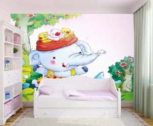 3D Elephant Bird K5689 Wallpaper Mural Self-adhesive Removable Sticker Panda - Picture 1 of 11