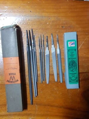 10x Nicholson WILTSHIRE Hand Files set: 4" 6" 7" Half Flat Round Square Triangle - Image 1 of 2
