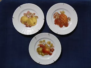 Lote de 3 platos coleccionables decorativos de frutas y nueces Hutschenreuther Alemania - Imagen 1 de 3