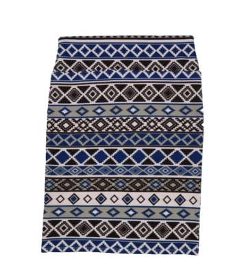 Falda Lápiz Larga Lularoe Mujer Multicolor Estampado Azteca Rayas Elastizada S Foto 1 de 4