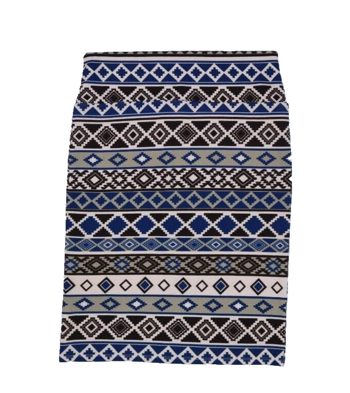 Falda Lápiz Larga Lularoe Mujer Multicolor Estampado Azteca Rayas Elastizada S Foto 1 de 4