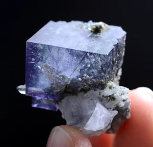 20g Natural Bismuthinite Purple FLUORITE & Pyrite Mineral Specimen/Yaogangxian - Picture 1 of 9