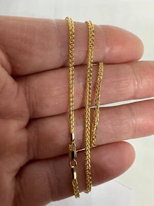 Cadena de eslabones lisos espiga de oro amarillo de 9 quilates de 2 mm cadena de cuello de 20"/50 cm (488) - Imagen 1 de 5