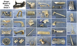 Antique Singer Sewing Machine Model 12 Parts - Free Ship over $30 - Picture 1 of 99