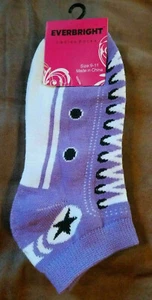 CONVERSE SHOE DESIGN SOCKS - LIGHT purple everbright Great gift - NEW with tags - Picture 1 of 1