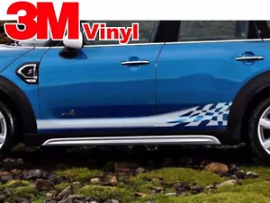 MINI Countryman Checkered Side Graphic Decal Stripes Kit 3M Vinyl - Picture 1 of 4
