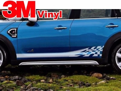 Kit de rayas calcomanías gráficas laterales a cuadros MINI Countryman vinilo 3M Foto 1 de 4