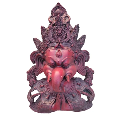 Ganesha Mask 16" with Painting Work Wall hanging Sculpture wall Décor Religious - Image 1 of 4