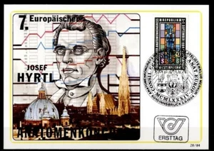 Anatom Josef Hyrtl (1810-1894). Anatomenkongreß. Maximumkarte(2).Österreich 1984 - Bild 1 von 1