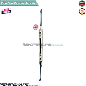 Periodontal Dental Lucas Bone Curette STR Blue Titanium Coated Surgical Scraper - Foto 1 di 7