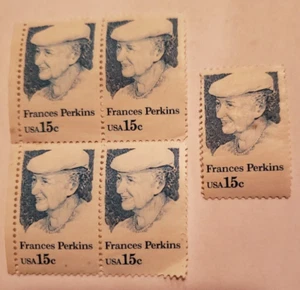 US Stamp Scott# 1821 Frances Perkins NH 1980 (5) stamps - Picture 1 of 2