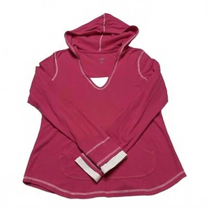 JU MORETULTRA Women's Size Medium Pink Hooded Long Sleeve Top - Picture 1 of 13