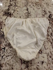 True Vintage Sears Satin String Brief Satin & Lace Ivory Medium - Picture 1 of 5