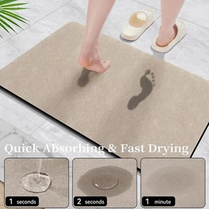 Quick-Dry Absorbent Non-Slip Bath Mat (Diatomite Stone 17" x 24" ) - Picture 1 of 7