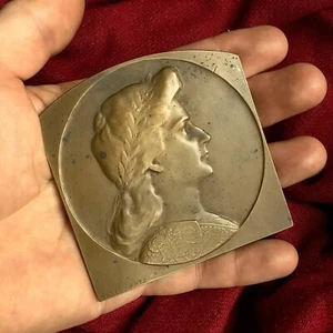 Reina Isabel Sissi Antigua Schwartz Viena Placa de Bronce Medalla Austria Estatua - Imagen 1 de 8