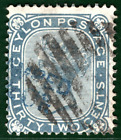 CEYLON QV Stamp 32c Used Private SECURITY PRE-CANCEL {samwells}SBLUE96