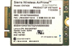 Tarjeta inalámbrica 01AX737 LENOVO THINKPAD GOBI6000 Sierra EM7430 LTE/WCDMA 4G WLAN - Imagen 1 de 1