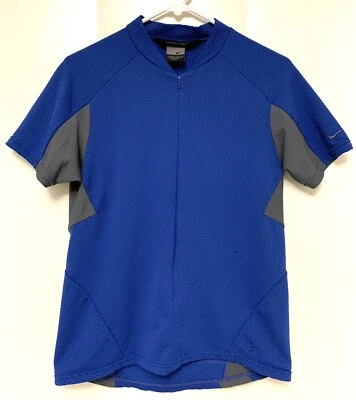 Nike Sphere Women’s L Large 12-14 blue Cycling Bike JERSEY 3/4 zip short sleeve - Image 1 of 4