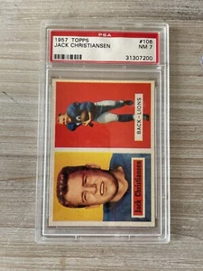 1957 Topps Football #106 Jack Christiansen LIONS H.O.Fer PSA 7 - Picture 1 of 3